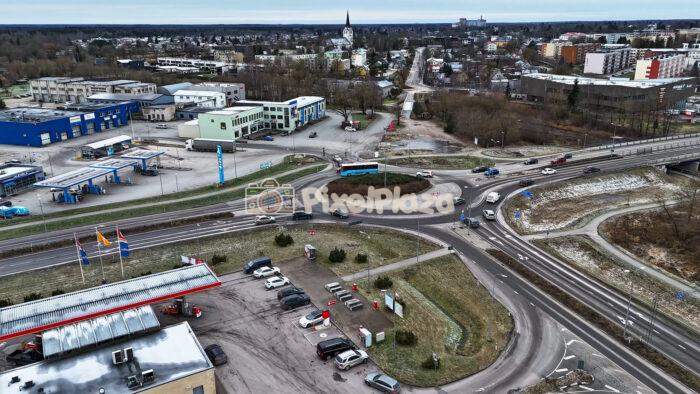 Drone Hyperlapse of Keila City Intersection, Estonia
