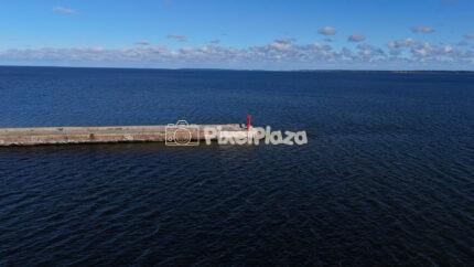 Drone View of Katarina Quay and Baltic Sea, Tallinn, Estonia - 4K Drone Video