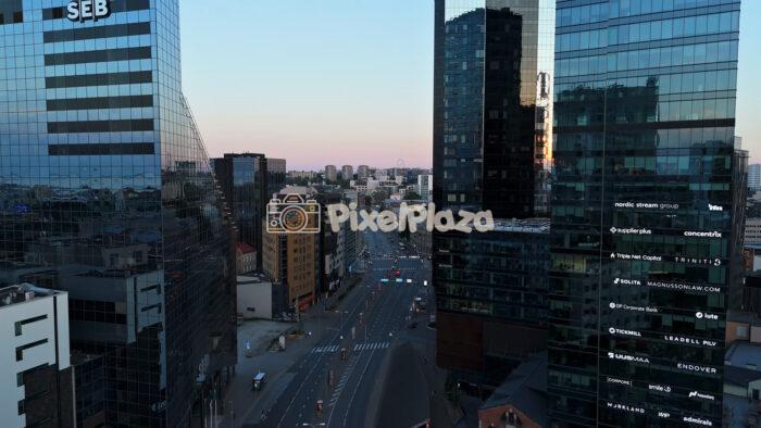 Modern Skyline of Tallinn City Center at Sunset - 4K Drone Video