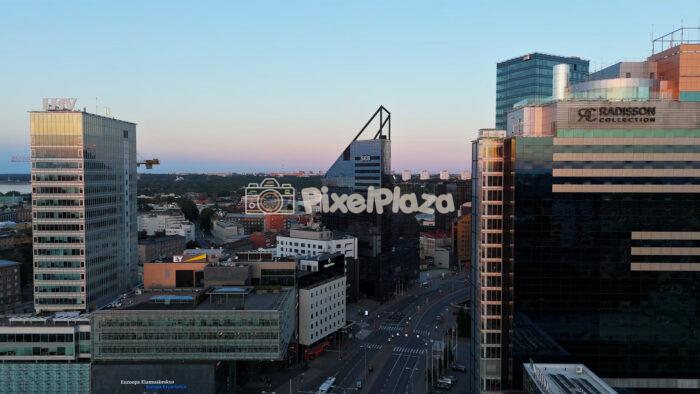 Tallinn Modern Skyline at Sunset - 4K Drone Video