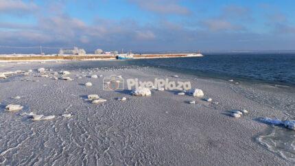 Frozen Baltic Coast at Paljassaare, Tallinn - Winter Aerial Seascape 4K Drone Video