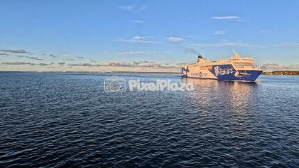 Passenger Ferry Sailing at Tallinn Port, Estonia