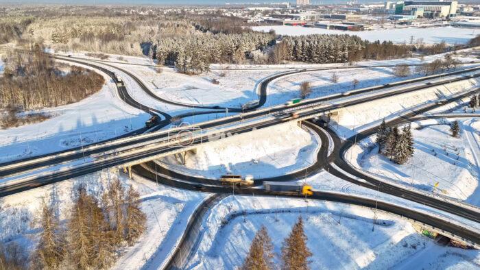Winter Traffic Hyperlapse Video at Väo Viaduct, Estonia