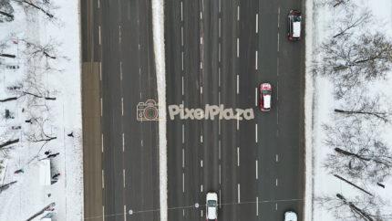 Winter Traffic in Tallinn Kristiine - 4K Drone Video