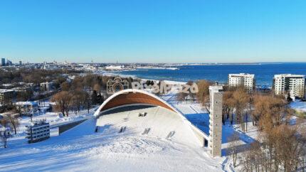 Aerial View of Tallinn Song Festival Grounds in Winter