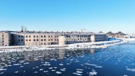 Patarei Sea Fortress Tallinn Winter Aerial by Frozen Baltic Coast