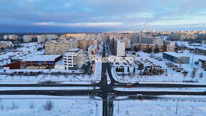 Winter Aerial of Lasnamäe District Intersection in Tallinn, Estonia