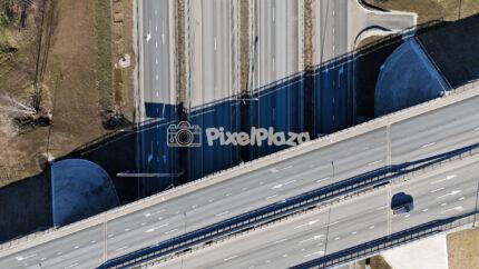 Aerial Drone View of Kanama Viaduct Highway Interchange Estonia