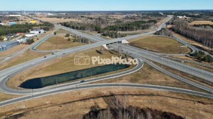 Kanama Viaduct Highway Interchange Aerial View Estonia Transport Hub