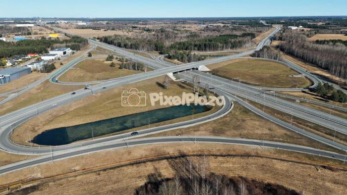 Kanama Viaduct Highway Interchange Aerial View Estonia Transport Hub