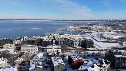 Tallinn Kalaranna Quarter Aerial - Winter Seafront Residential District, Estonia