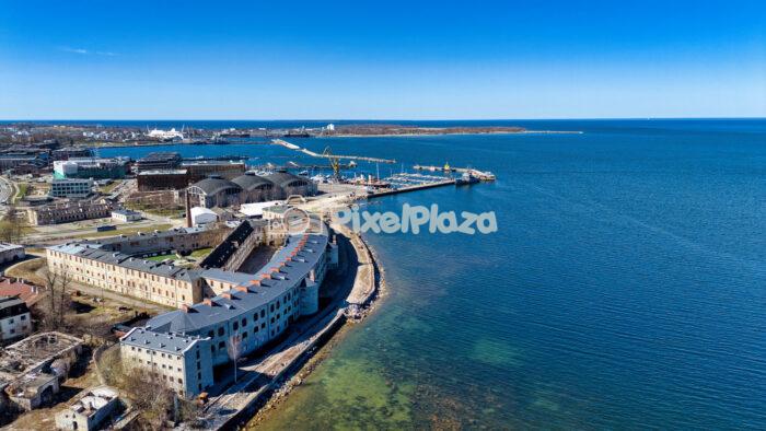 Drone View of Patarei Sea Fortress and Seaplane Harbour in Tallinn Drone View of Patarei Sea Fortress and Seaplane Harbour in Tallinn