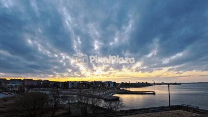 Tallinn Seaside Sunset Timelapse City Skyline and Baltic Coast Estonia