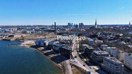 Tallinn coastal skyline modern waterfront and Old Town panorama