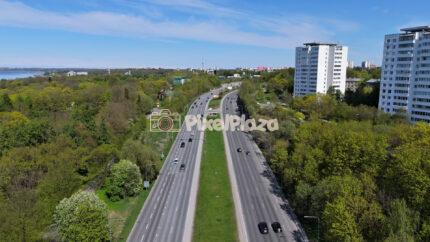 Aerial View of Laagna Road Traffic in Tallinn Estonia on Sunny Day