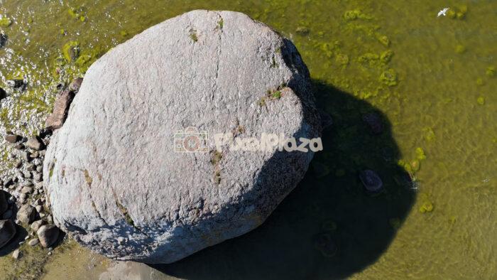 Ehalkivi Glacial Boulder Top View on Baltic Coast Estonia