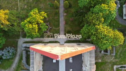 Drone Top View of Pirita Monastery Ruins and Historic Cemetery Tallinn