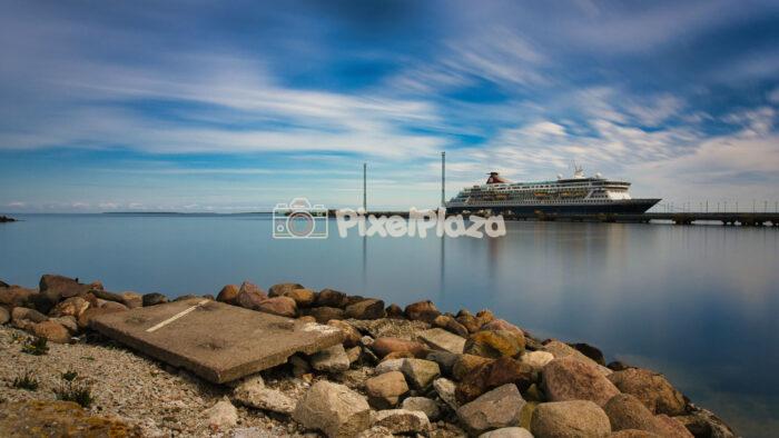 Long exposure of a cruise ship at Tallinn Cruise Terminal Estonia Long exposure of a cruise ship at Tallinn Cruise Terminal Estonia