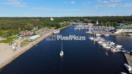 4K Aerial Video of Pirita River Harbor and Marina in Tallinn Estonia