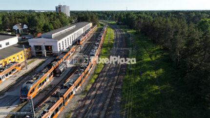 4K Drone Flight Over Tallinn Pääsküla Train Depot and Railway Network