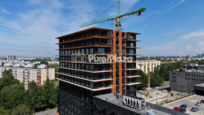 4K Drone Video of Modern Building Construction in Tallinn Mustamäe