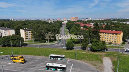 Aerial 4K Drone Video Of Public Transit And Streets In Mustamäe Tallinn Estonia