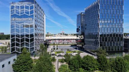 Drone View of Modern Corporate Office Buildings in Tallinn Estonia