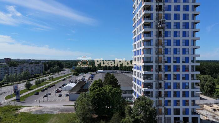 Tallinn Õismäe Modern Residential Tower Aerial 4K Drone Video Estonia
