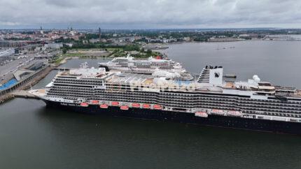 Aerial Video of Luxury Cruise Ships in Harbor - 4K Drone Video