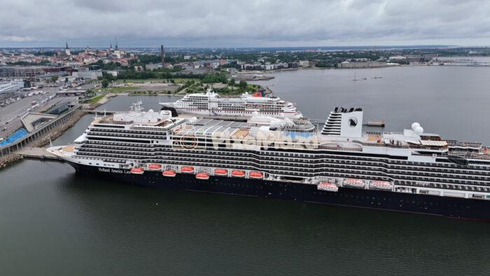 Aerial Video of Luxury Cruise Ships in Harbor - 4K Drone Video